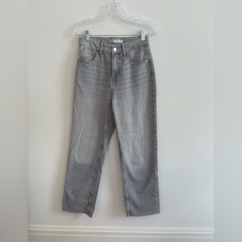 Zara Gray Flare & Wide Leg Jeans